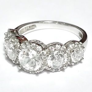 PLATINUM CLAD DIAMONIQUE HALO RING